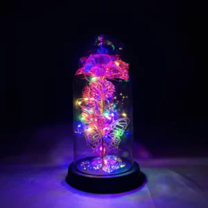 LED Bottle Rose with Butterfly Model
