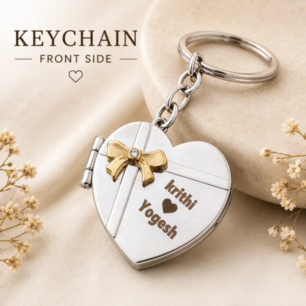 Personalized Couple Heart Keychain with Name Engraving – Special Handcrafts