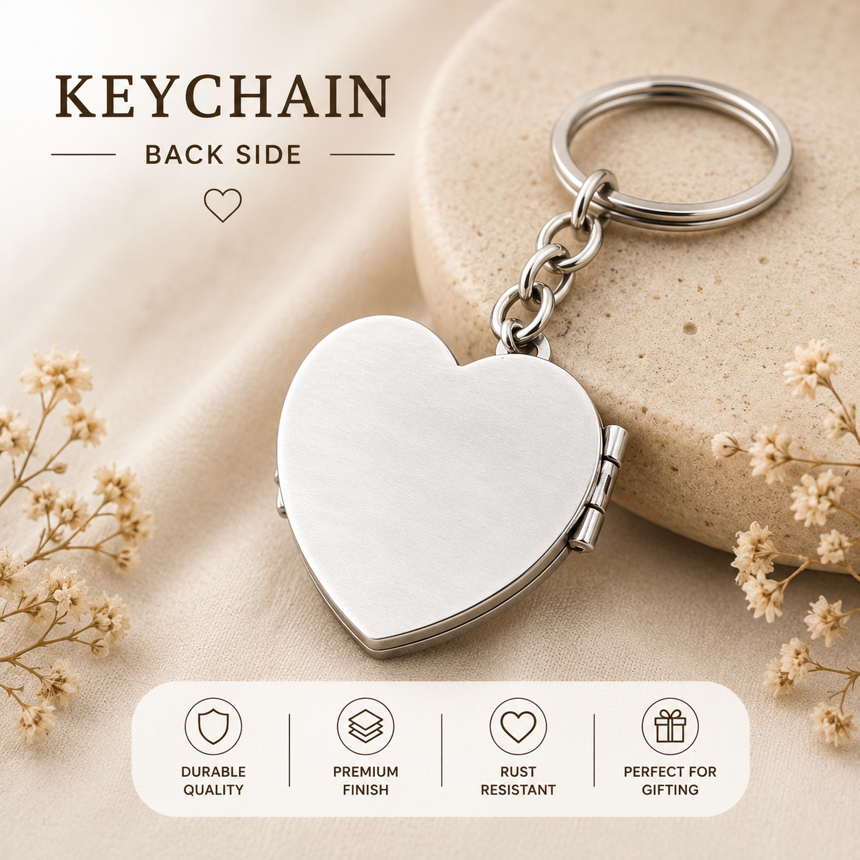 Personalized Heart Locket Keychain2